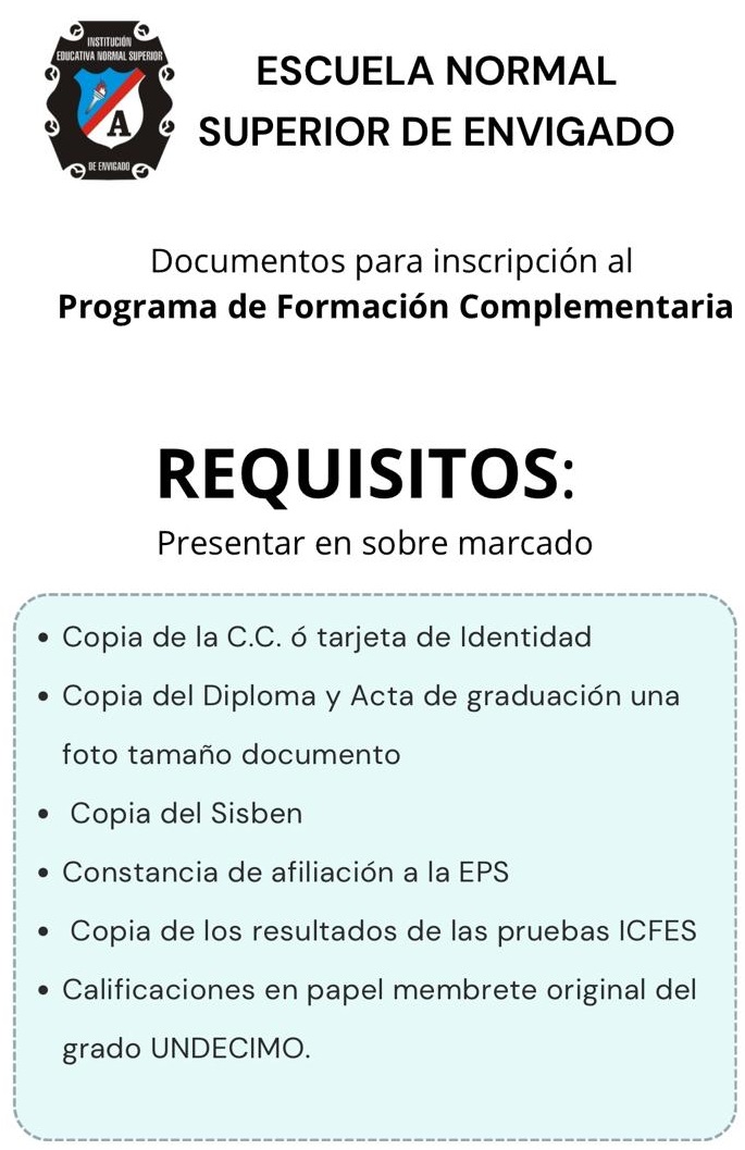 inscripciones 2025-2 para el programa de formación complementaria